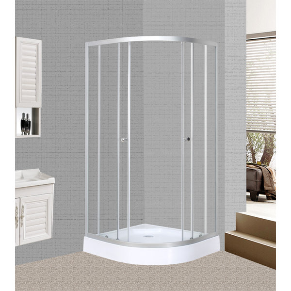 Royal Home Showers 34.5" W x 76" H Framed Round Sliding Shower